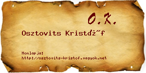 Osztovits Kristóf névjegykártya